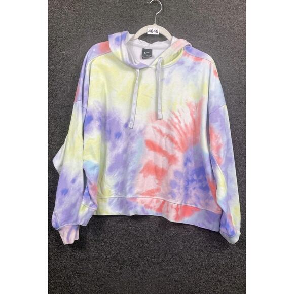Nike Tie-Dye Crop Hoodie Pullover Sweatshirt Womens 2XL Multicolor DA0890-580 - Picture 1 of 8